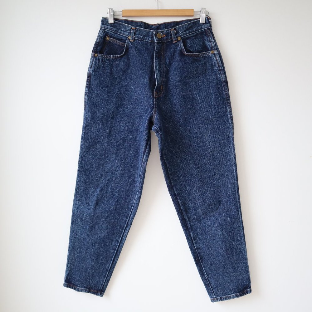 Vintage 1980s Chic High Rise Mom Blue Jeans, Size 14 Petite/30" Waist